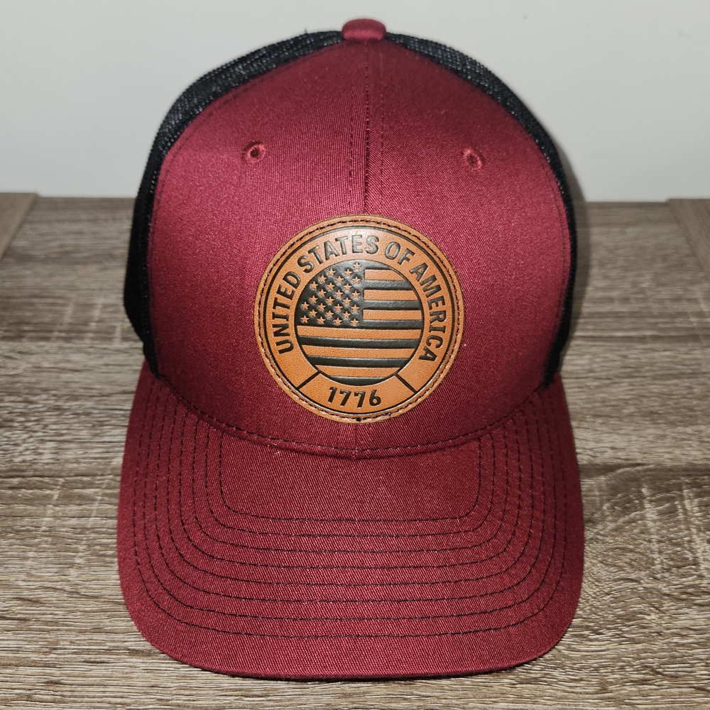 Burgundy USA 1776 Trucker Hat